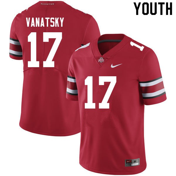 Ohio State Buckeyes #17 Danny Vanatsky Youth Embroidery Jersey Scarlet OSU193526